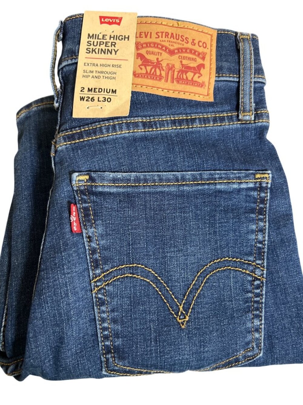 NWT Levi’s Mile High Super Skinny Jeans - Distressed 26/2